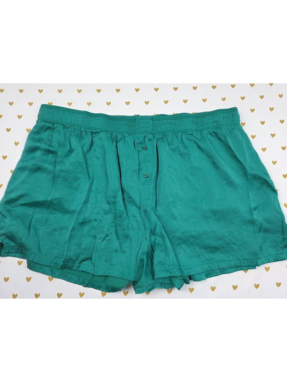 Victorias Secret PINK Green Silky XL Sleep Shorts Boxers Pajama Bottoms